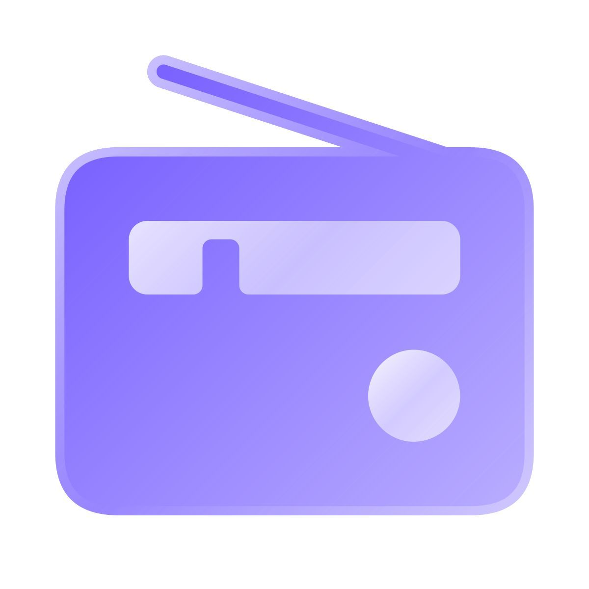 liquid glass color style 卓上ラジオ icon