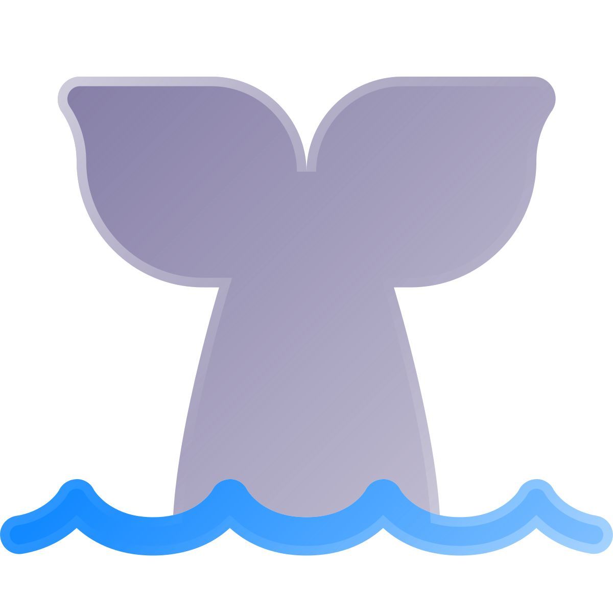 liquid glass color style schwanzflosse eines wals icon