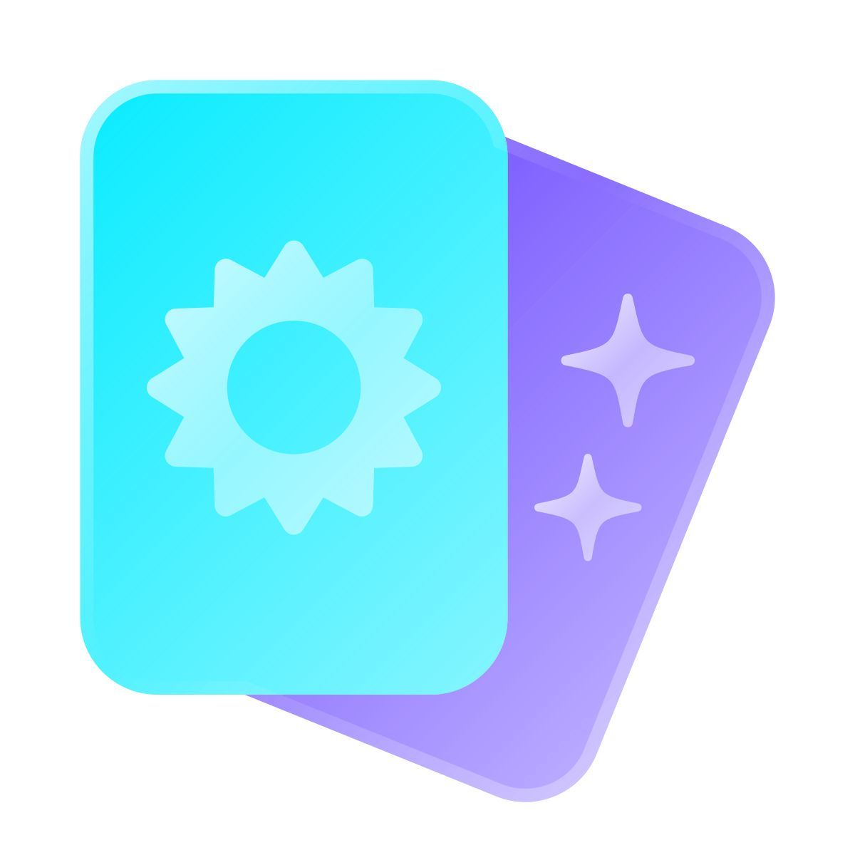 liquid glass color style 타로 카드 icon