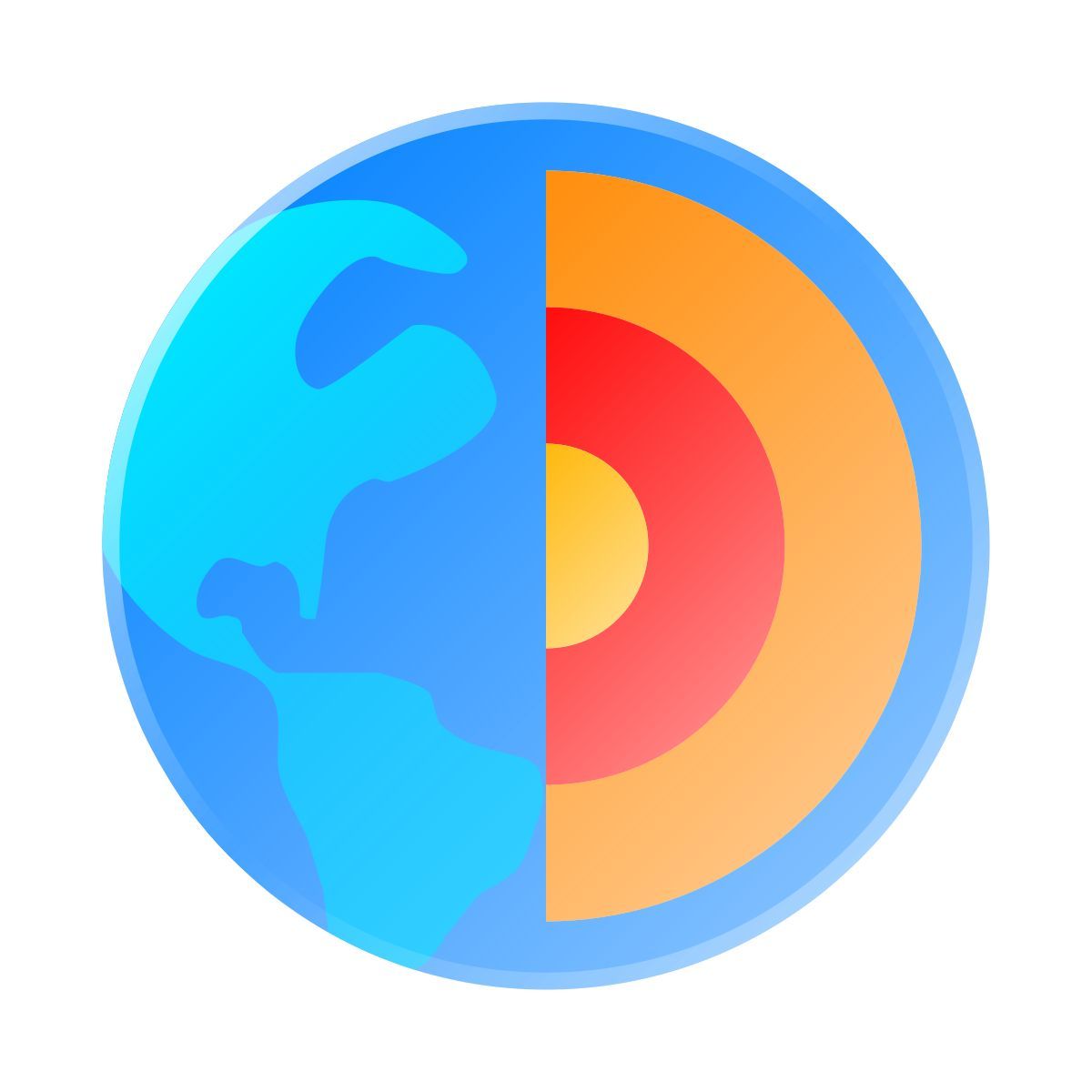 liquid glass color style the earths inner core icon