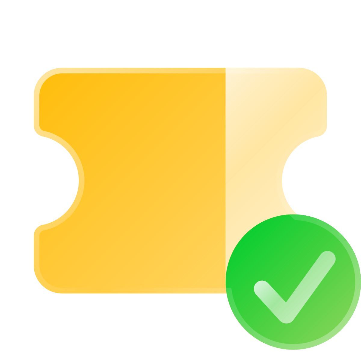 liquid glass color style biglietto confermato icon