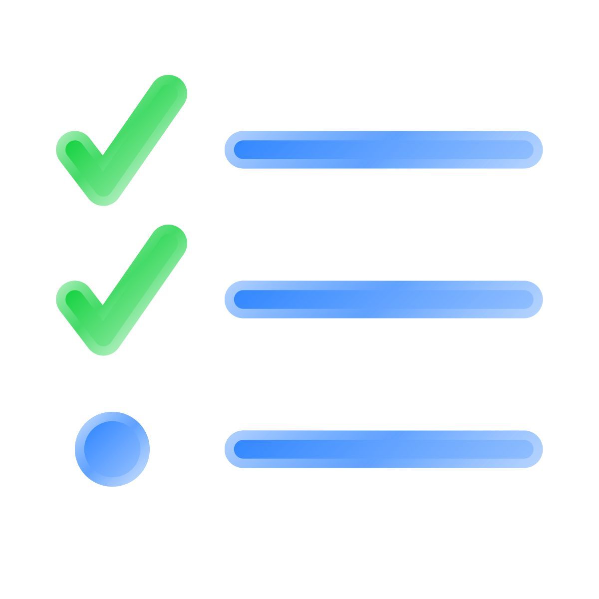 liquid glass color style liste de choses à faire icon