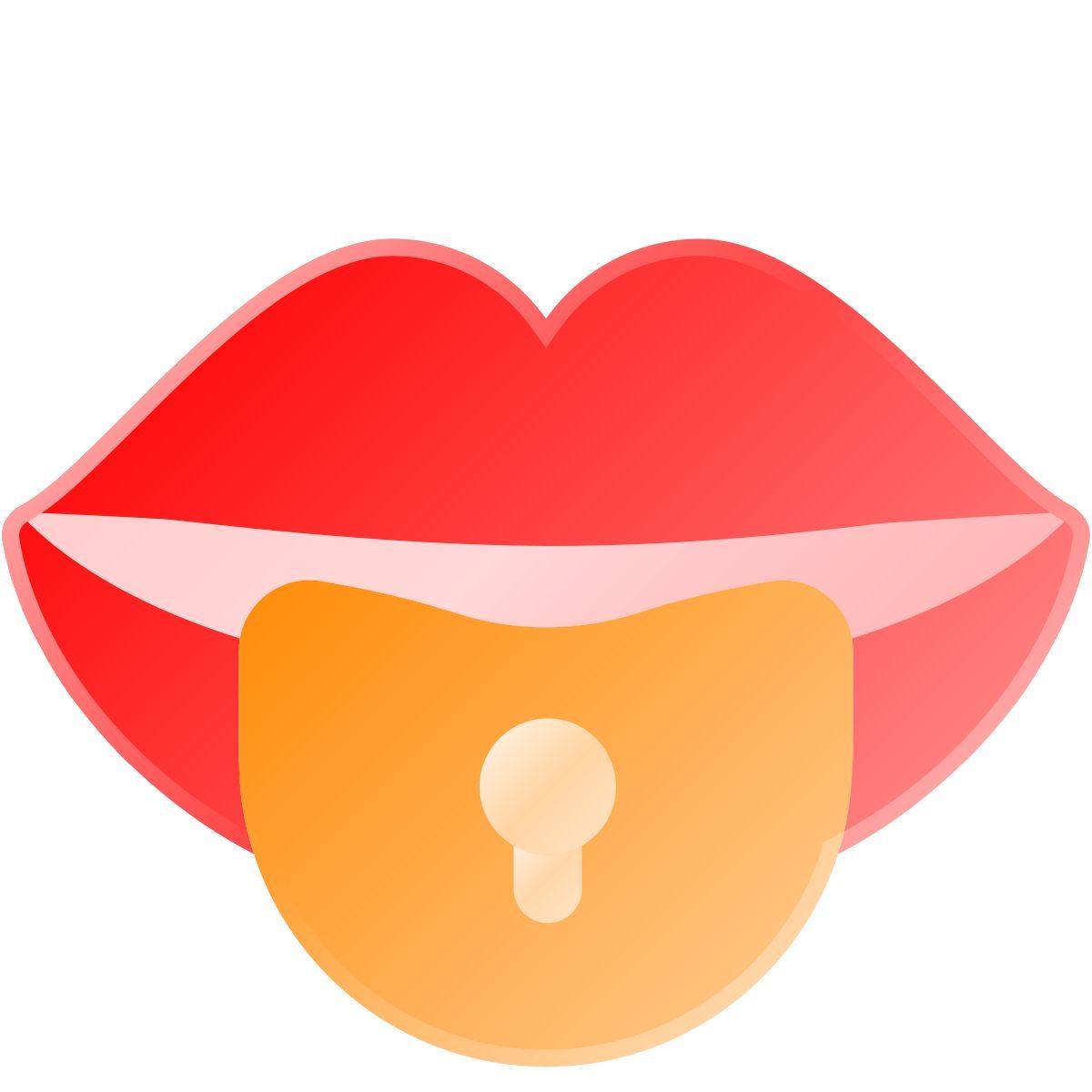 liquid glass color style tongue piercing icon