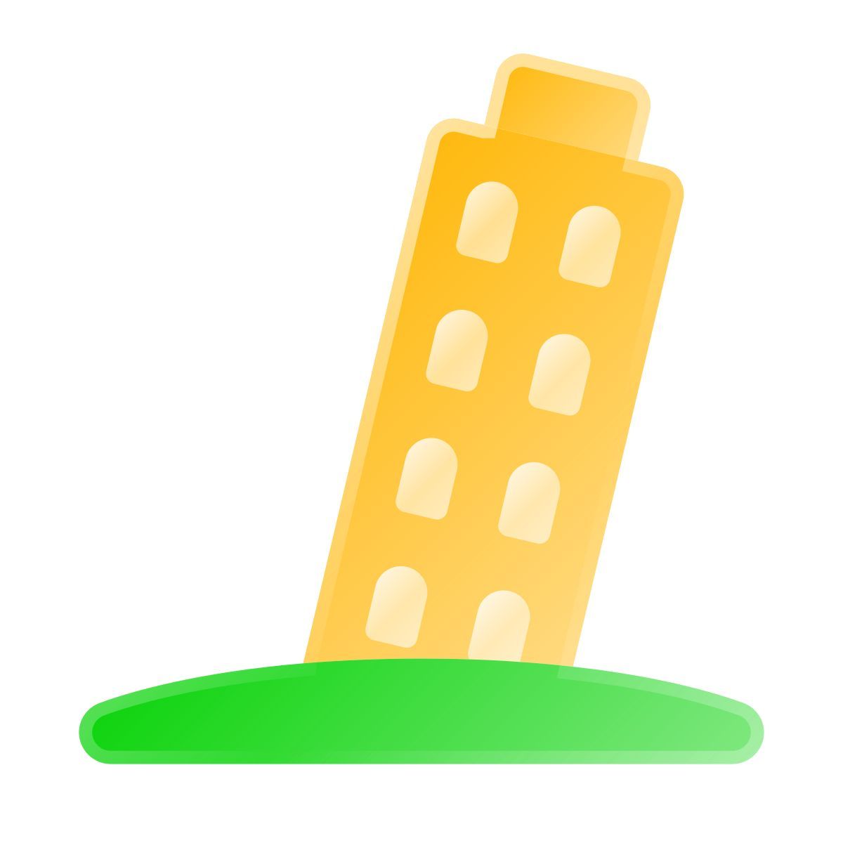 liquid glass color style torre de pisa icon