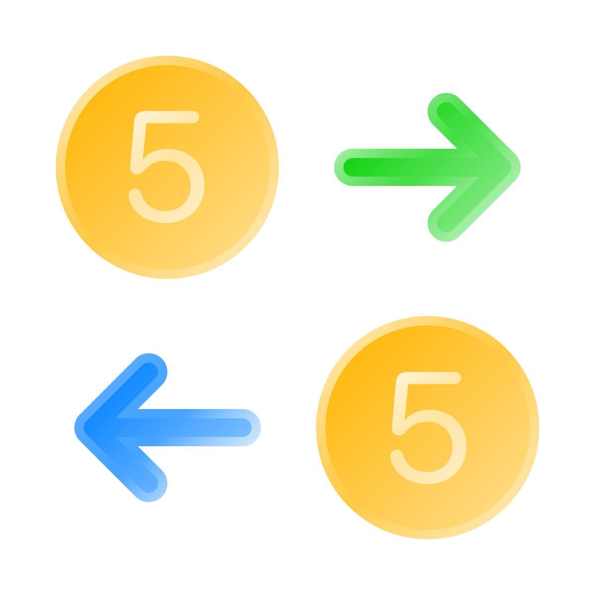 liquid glass color style trasferire denaro icon