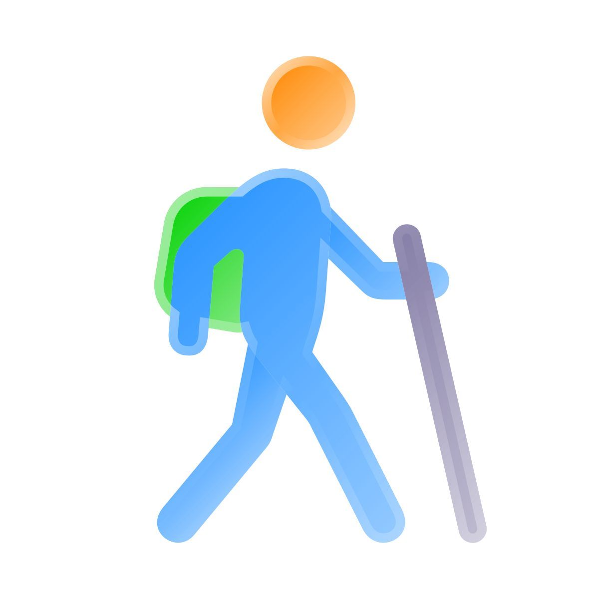 liquid glass color style trekking icon