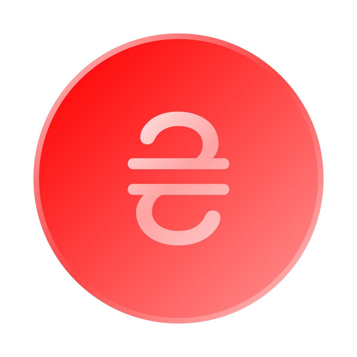 liquid glass color style hryvnia ukrainienne icon