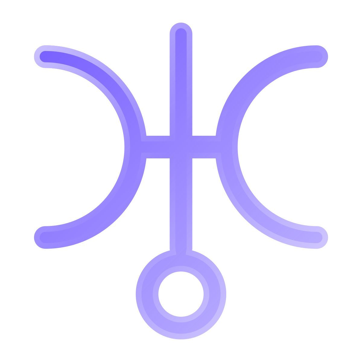 liquid glass color style uranus symbol icon