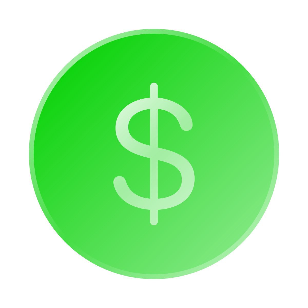 liquid glass color style us dollar circled icon