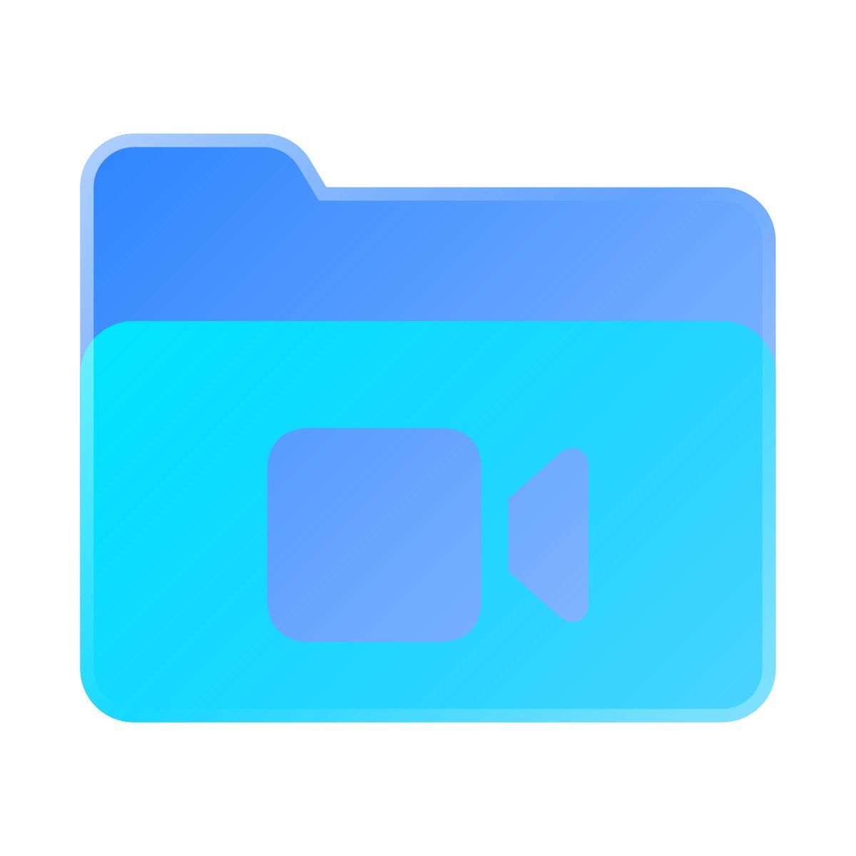 liquid glass color style video folder icon