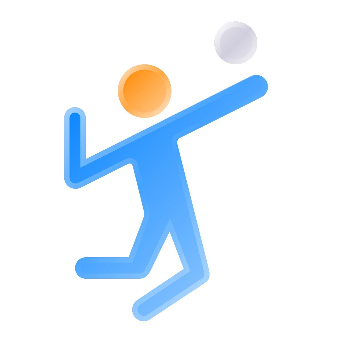 icono vóleibol 2 liquid glass color estilo