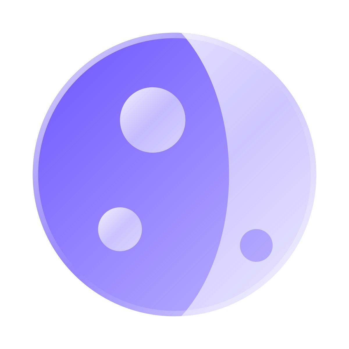 liquid glass color style lune descendante icon