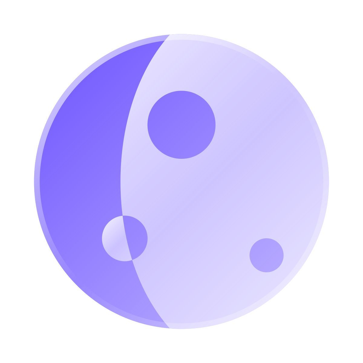 liquid glass color style lune gibbeuse croissante icon