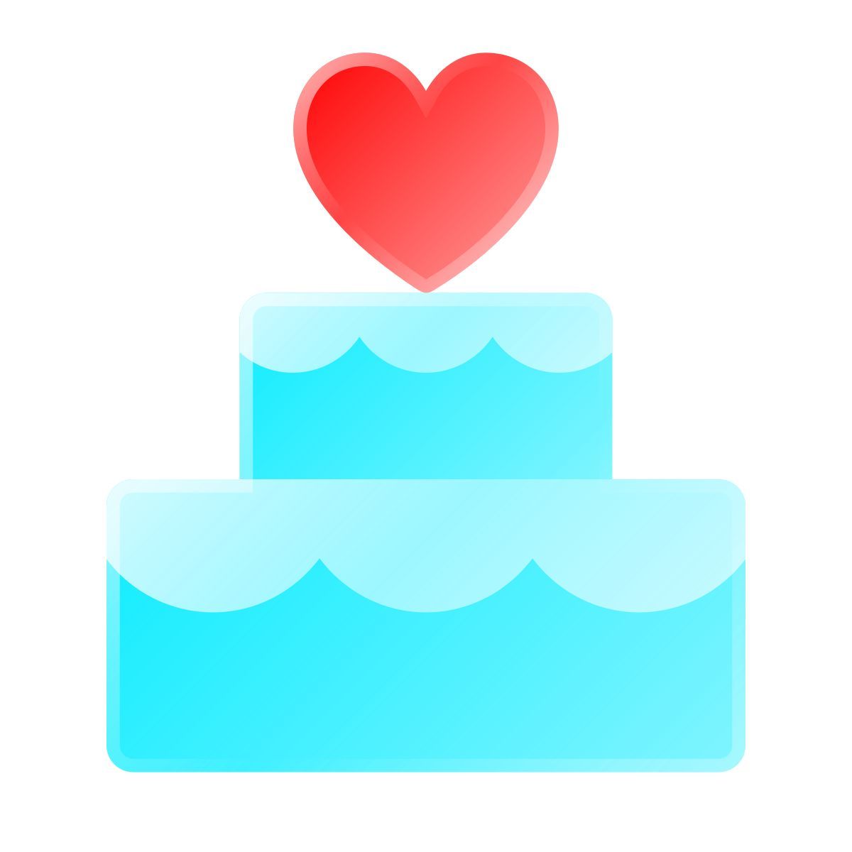 liquid glass color style wedding cake icon