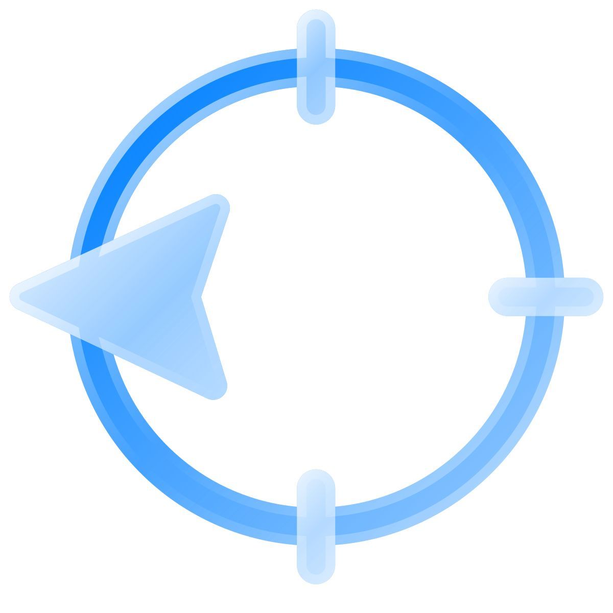 liquid glass color style west direction icon