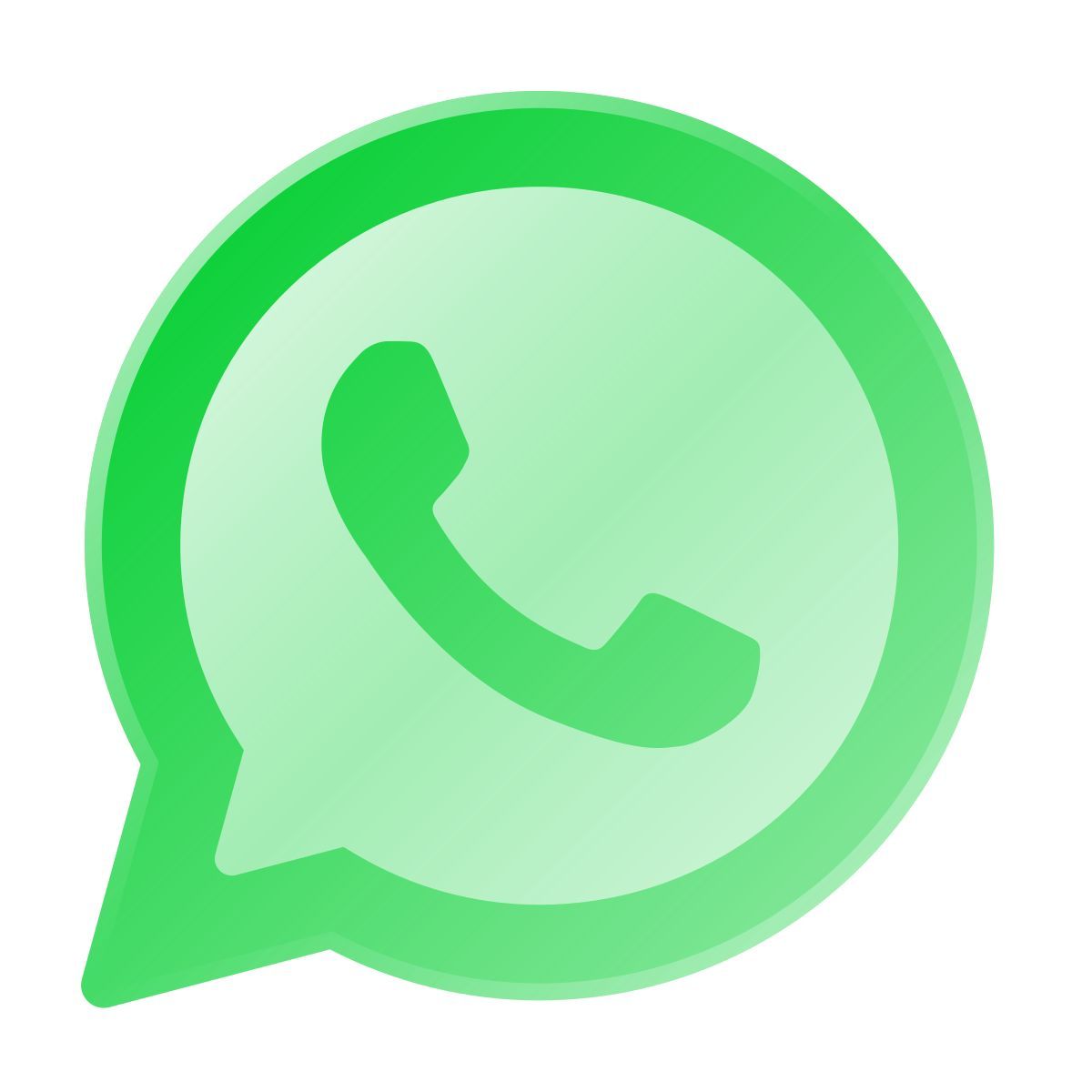 liquid glass color style whatsapp icon