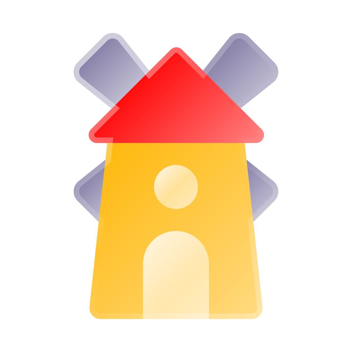 liquid glass color style moinho de vento icon