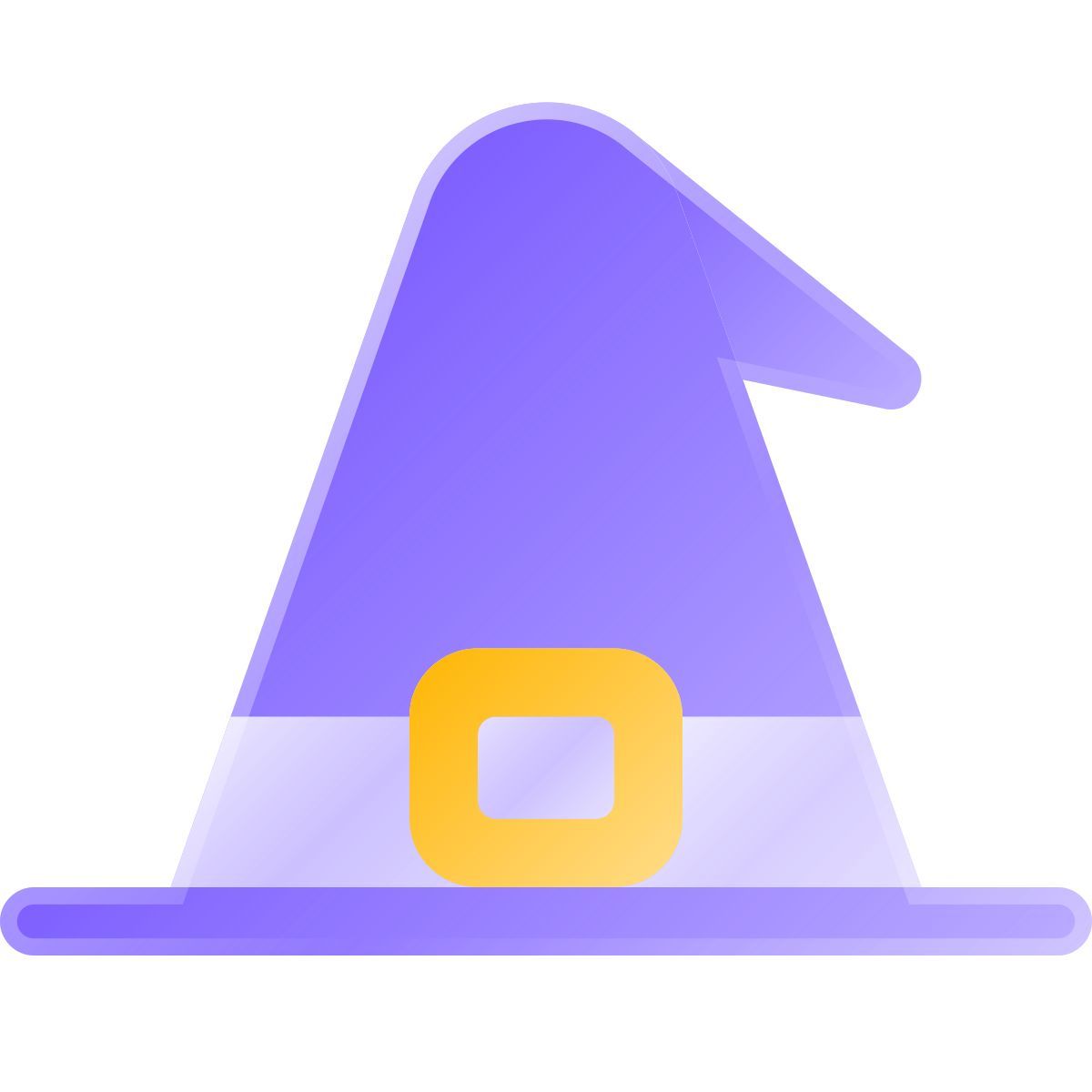 liquid glass color style witch's hat icon