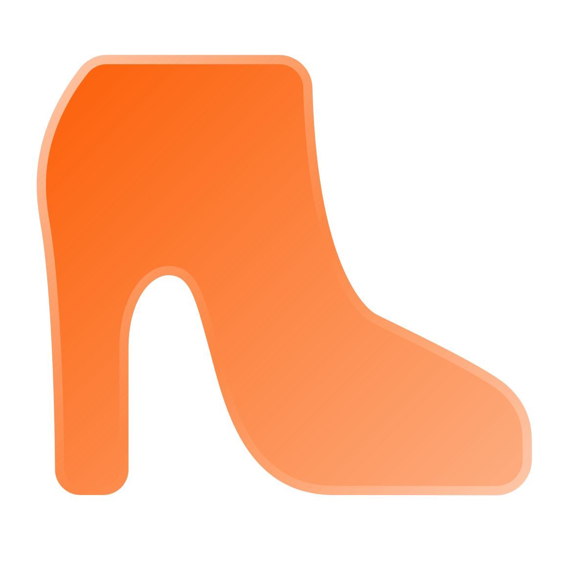 liquid glass color style women`s shoe icon