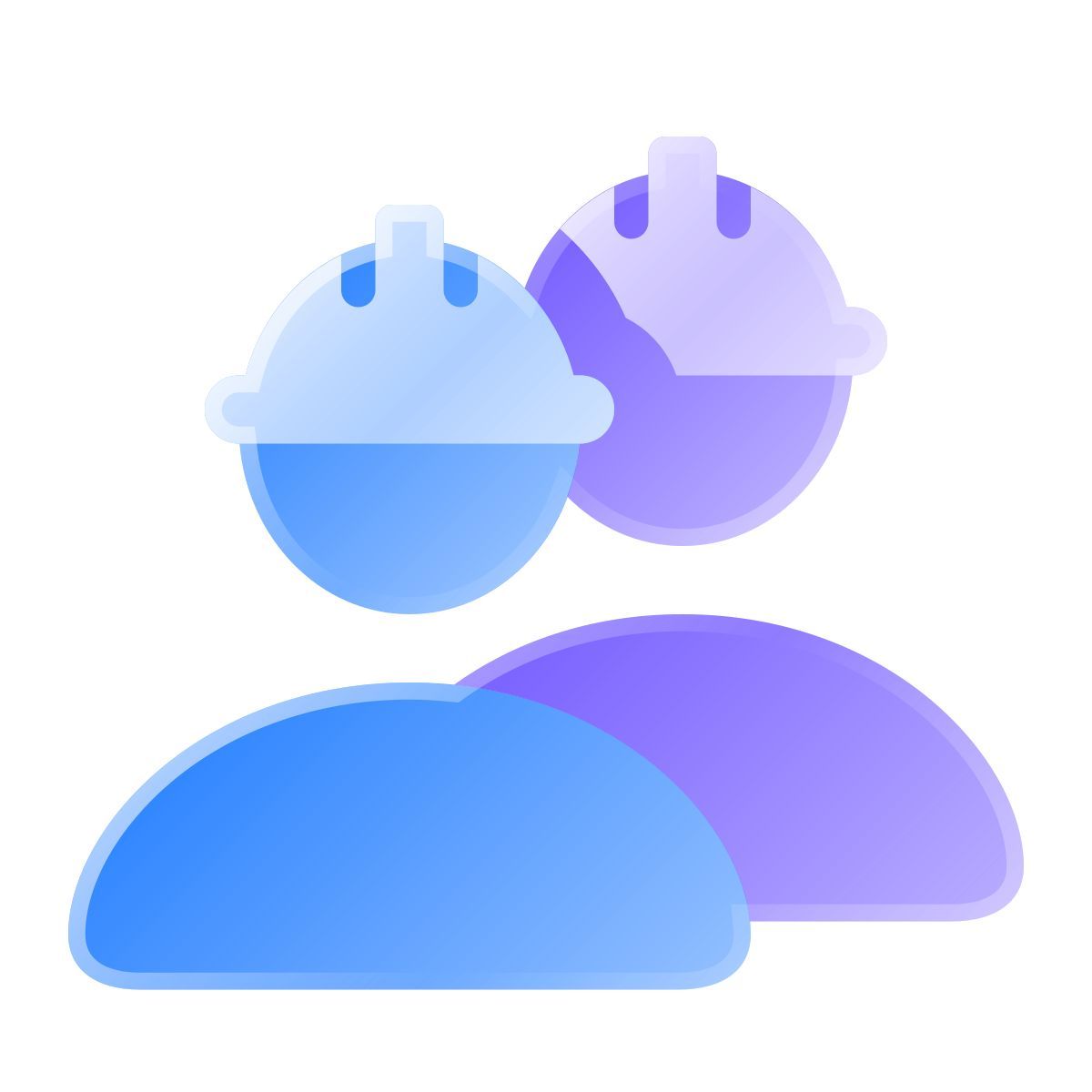 liquid glass color style homens trabalhadores icon