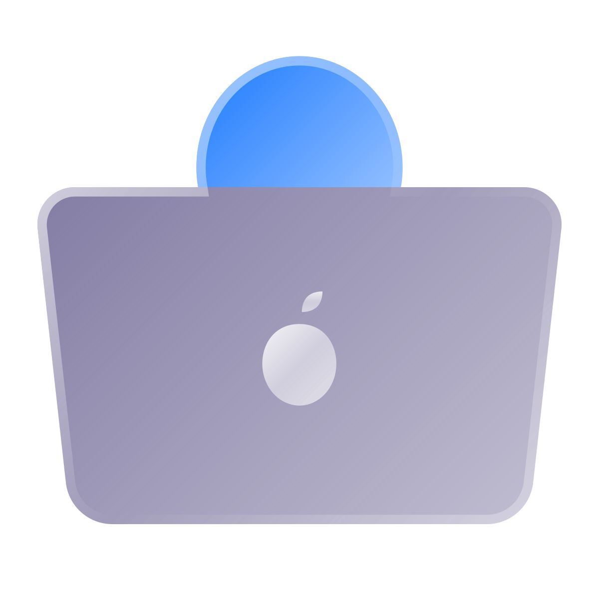 liquid glass color style arbeiten mit einem laptop icon