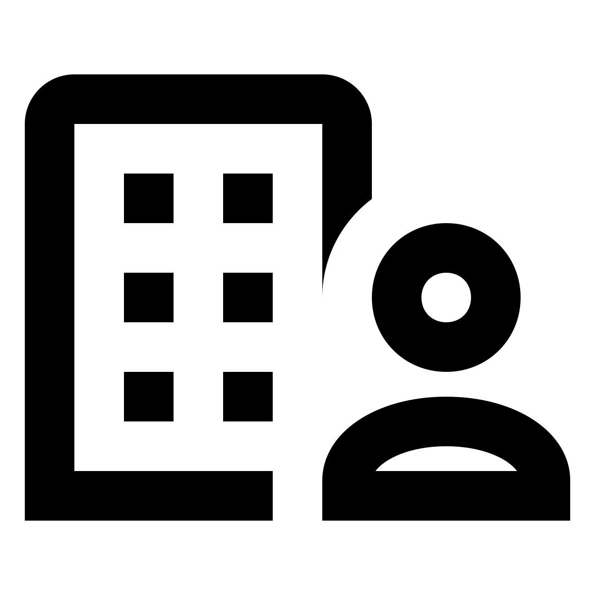 material outlined style 联系人添加到公司 icon