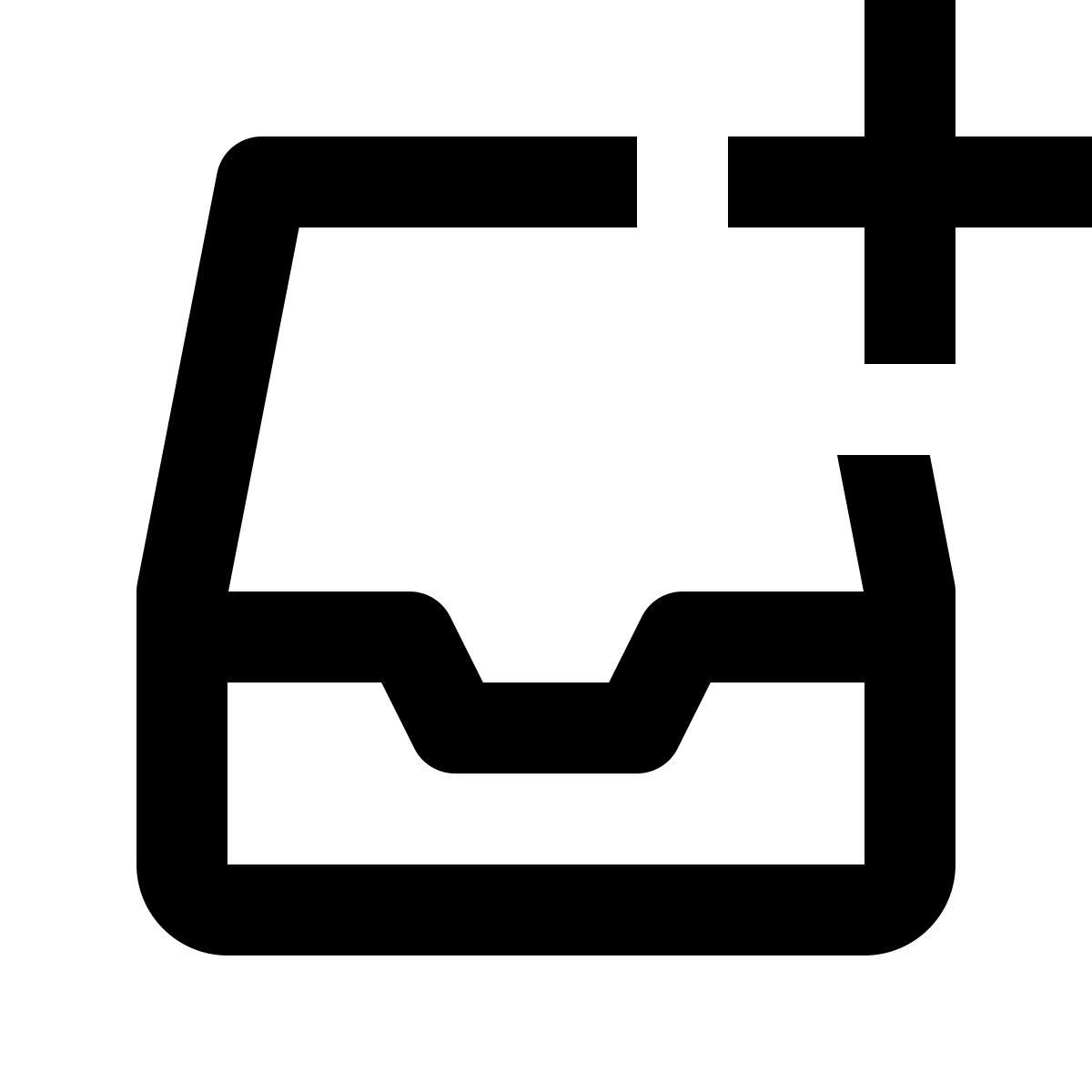 material outlined style adicionar à caixa de entrada icon