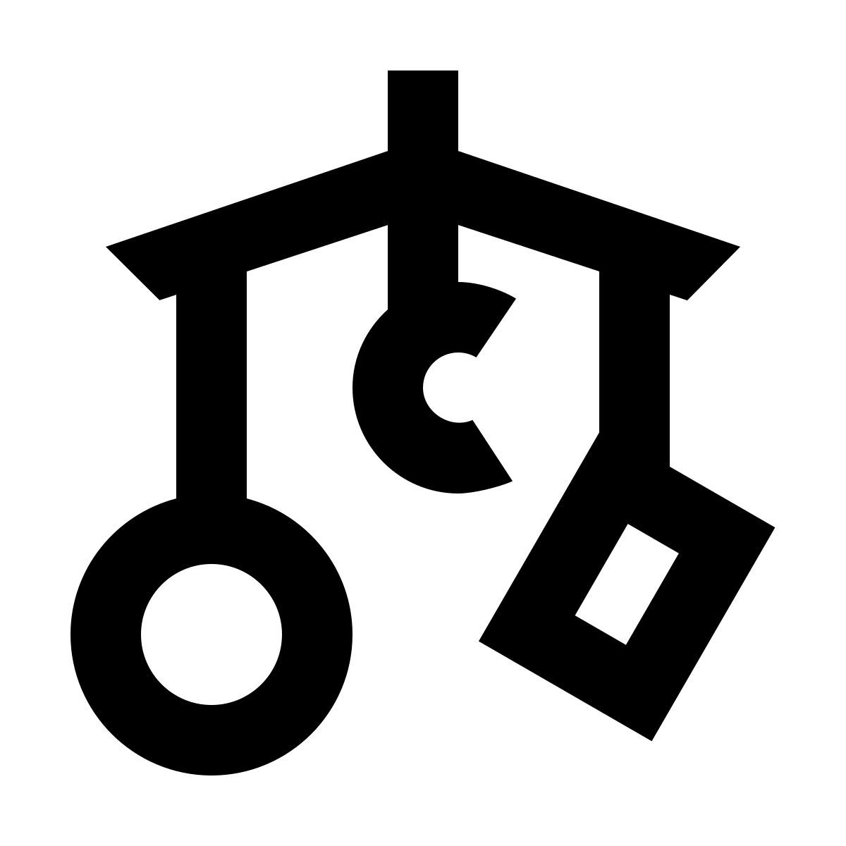 material outlined style baby mobile icon