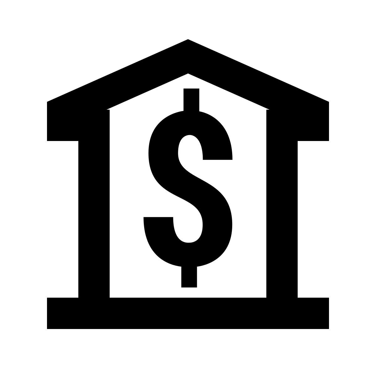 material outlined style edificio del banco icon