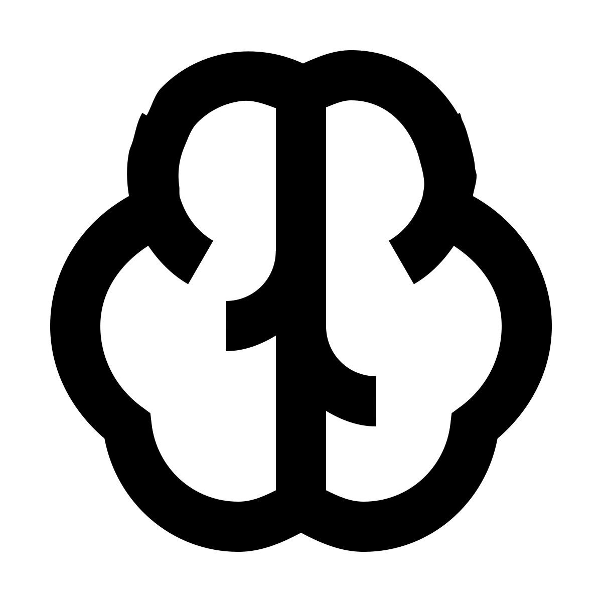 material outlined style brain icon