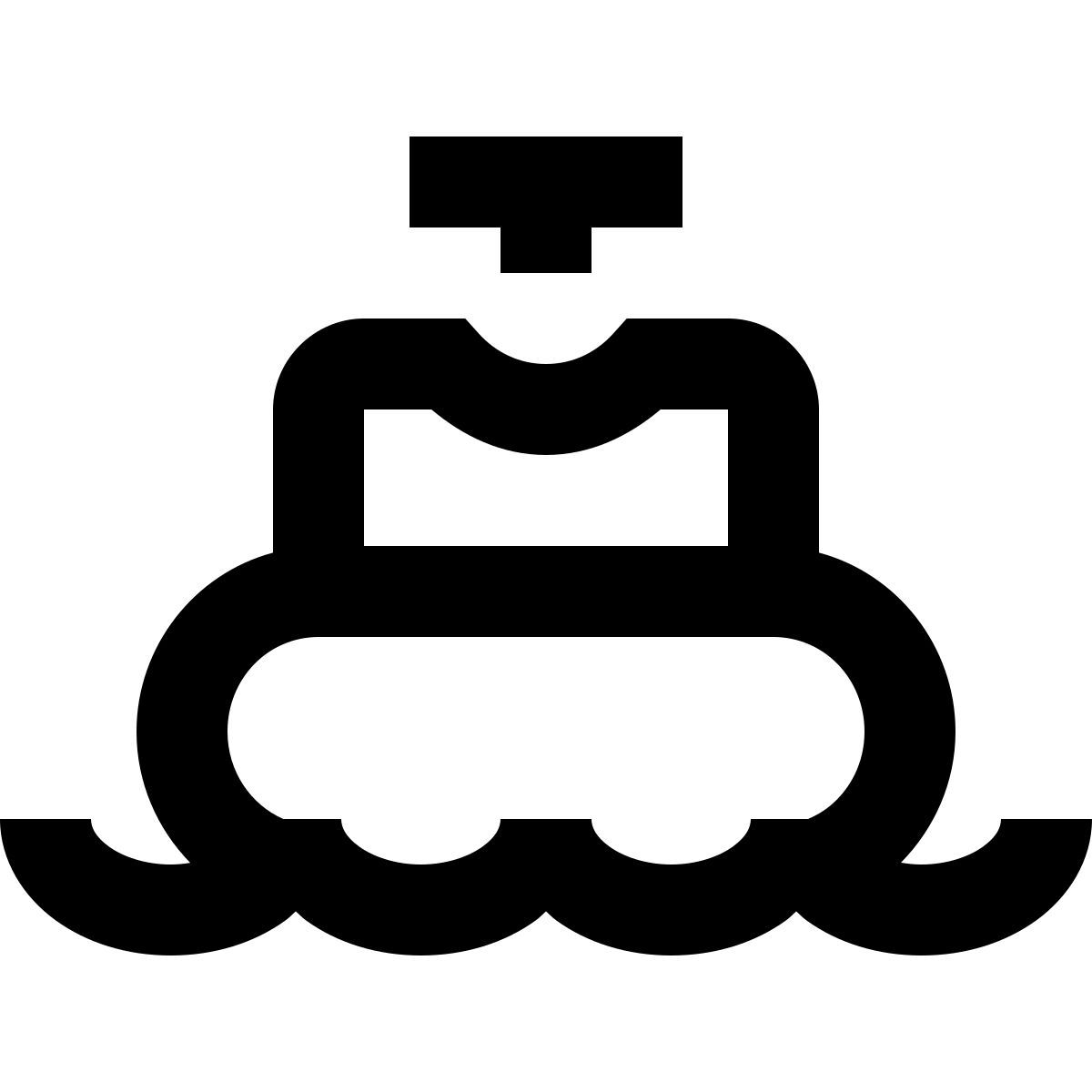 material outlined style bumper boat icon