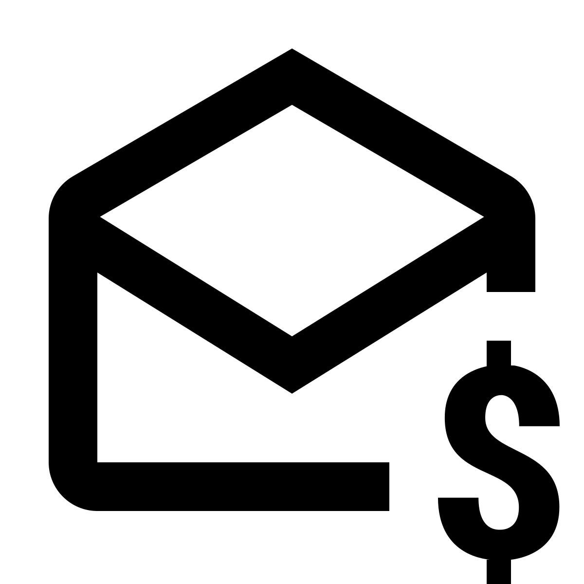 material outlined style email de negocios icon