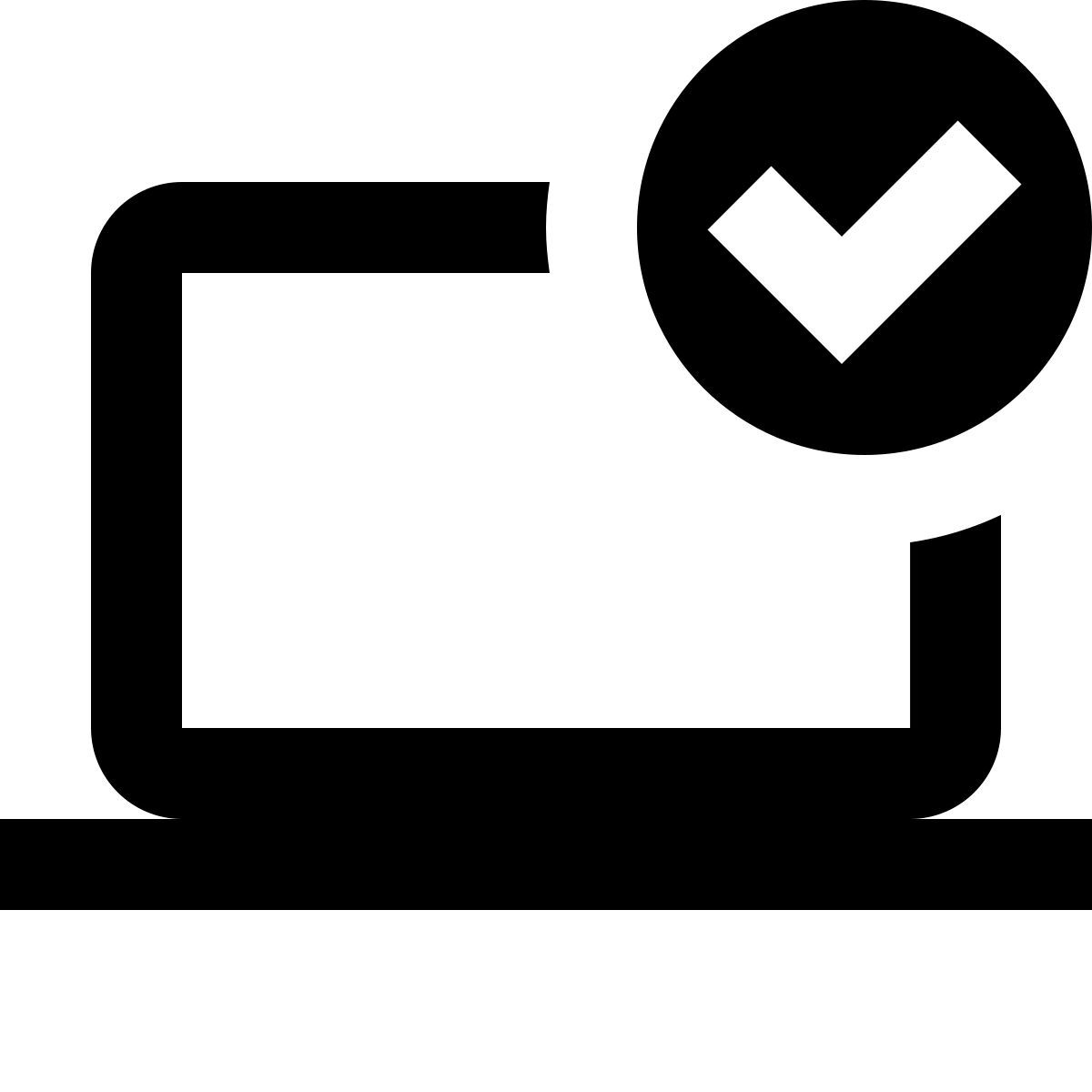 material outlined style checked laptop icon