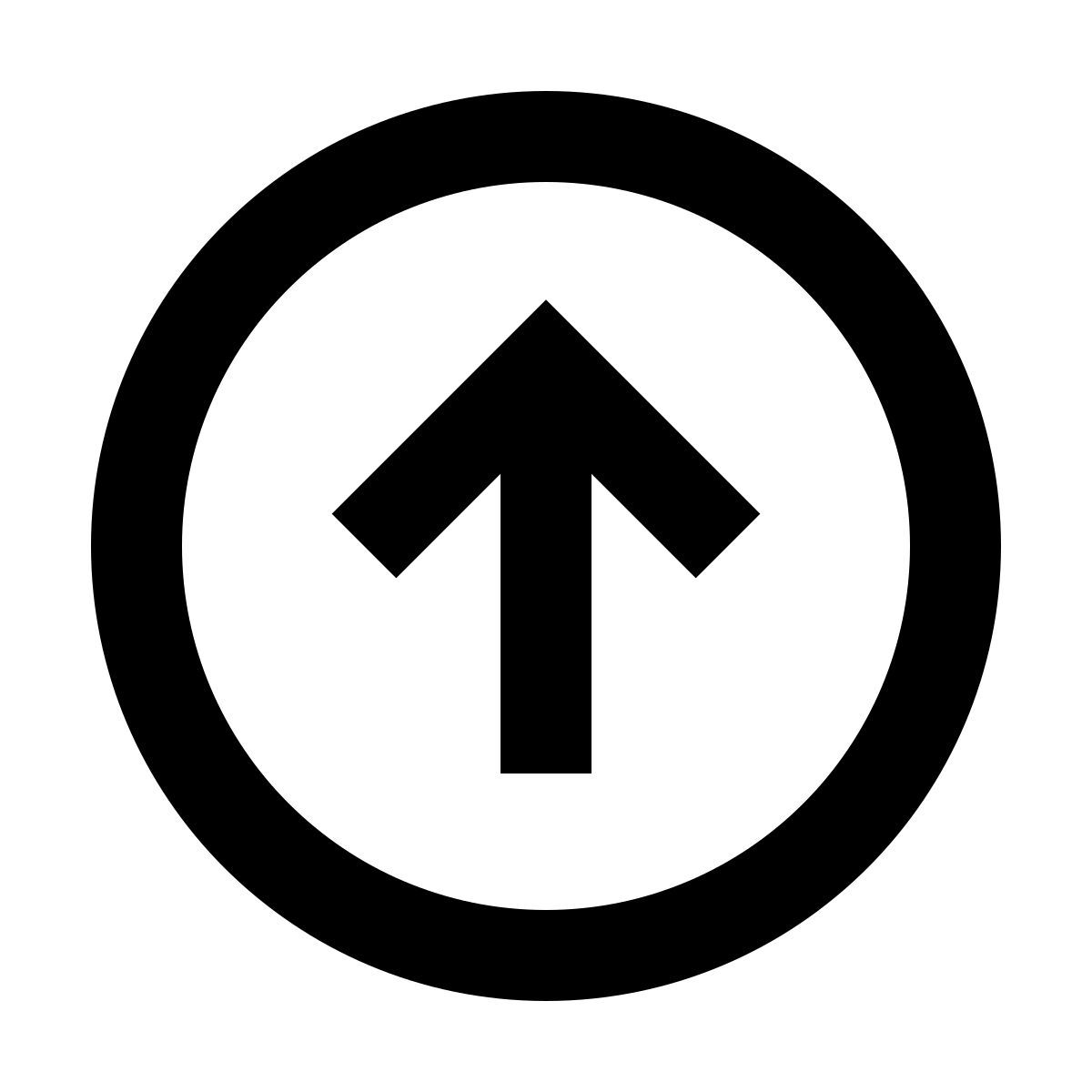 material outlined style upward arrow icon