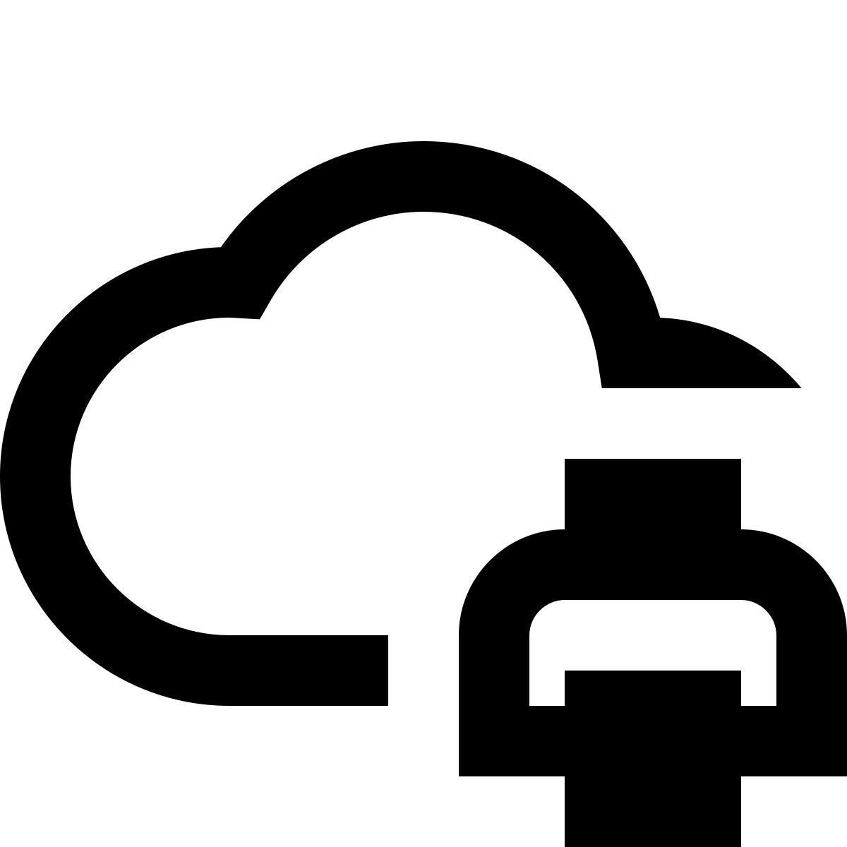 material outlined style cloud print icon