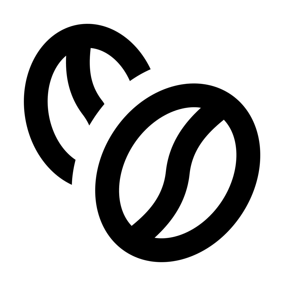 material outlined style granos de café icon