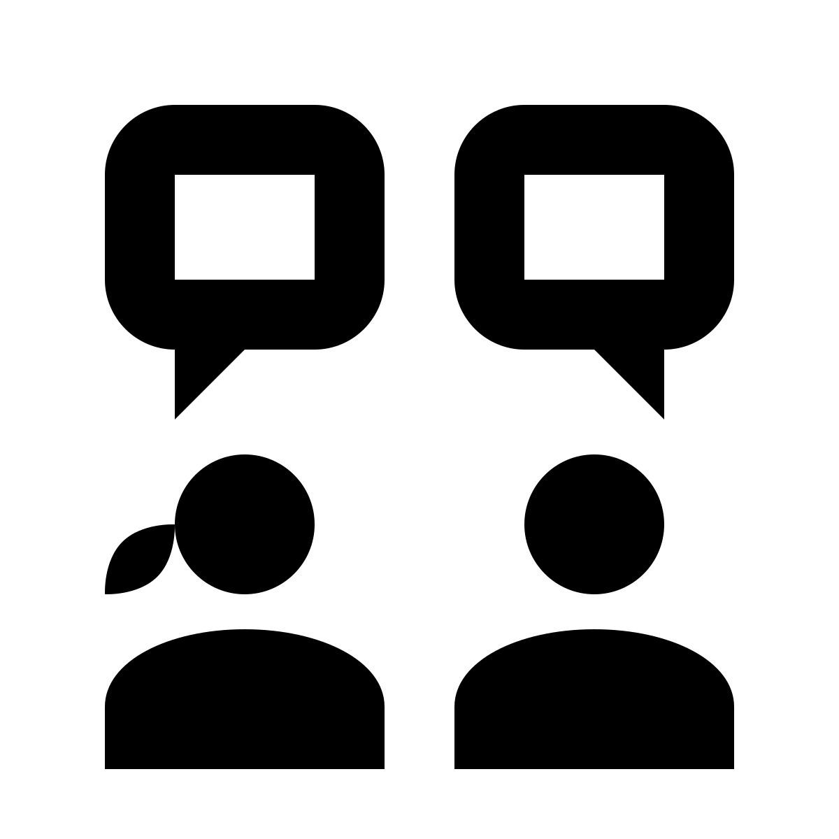 material outlined style colaboración hombre mujer icon