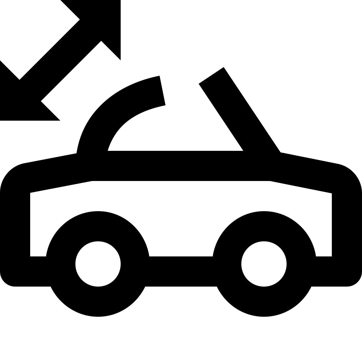 material outlined style 敞篷车顶警告 icon