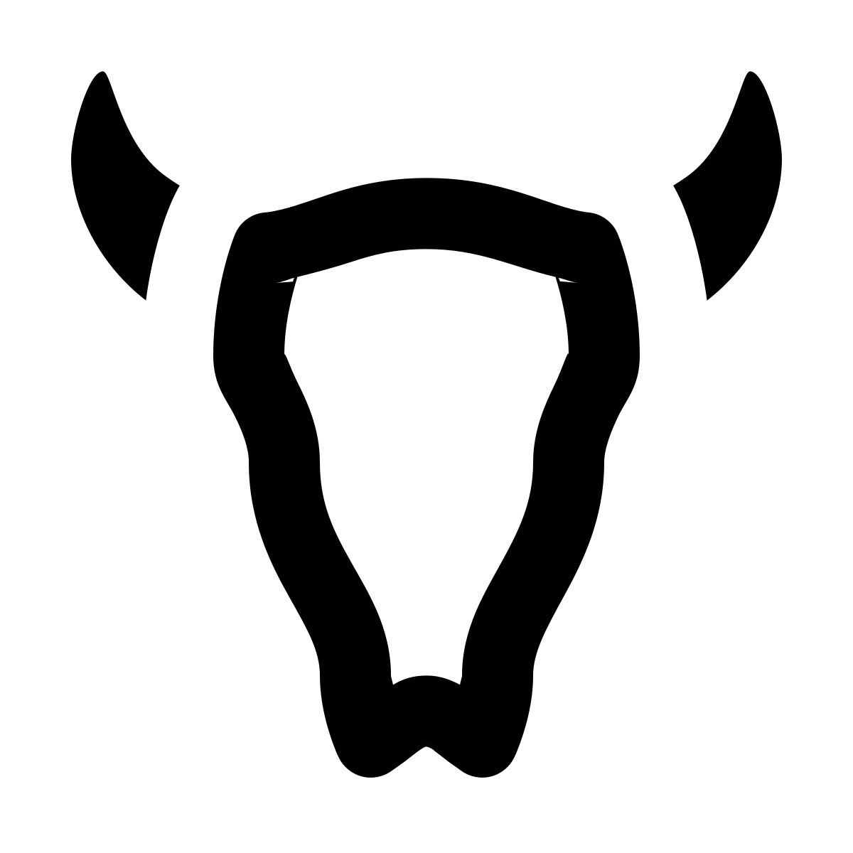 material outlined style cráneo de vaca icon