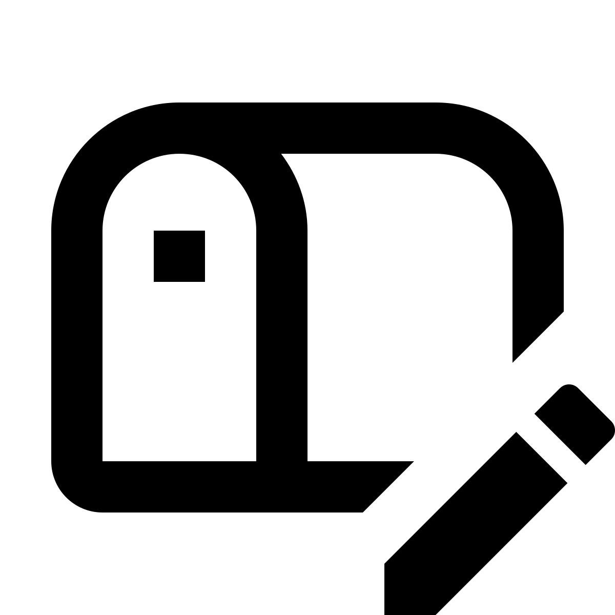 material outlined style edit mailbox icon