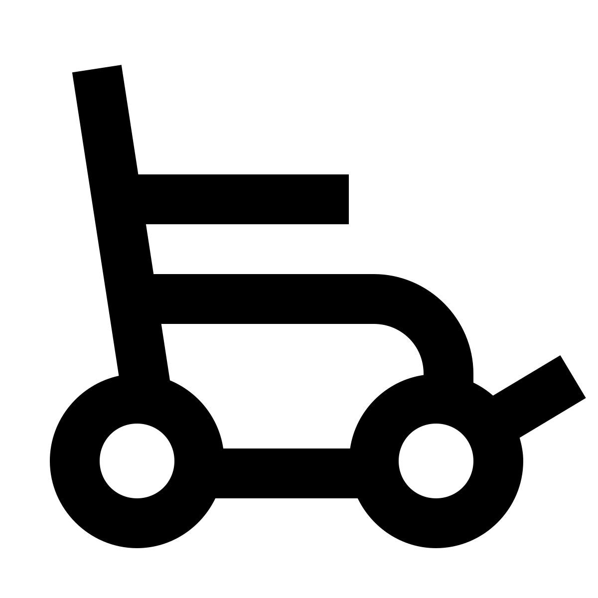 material outlined style electric wheelchair icon