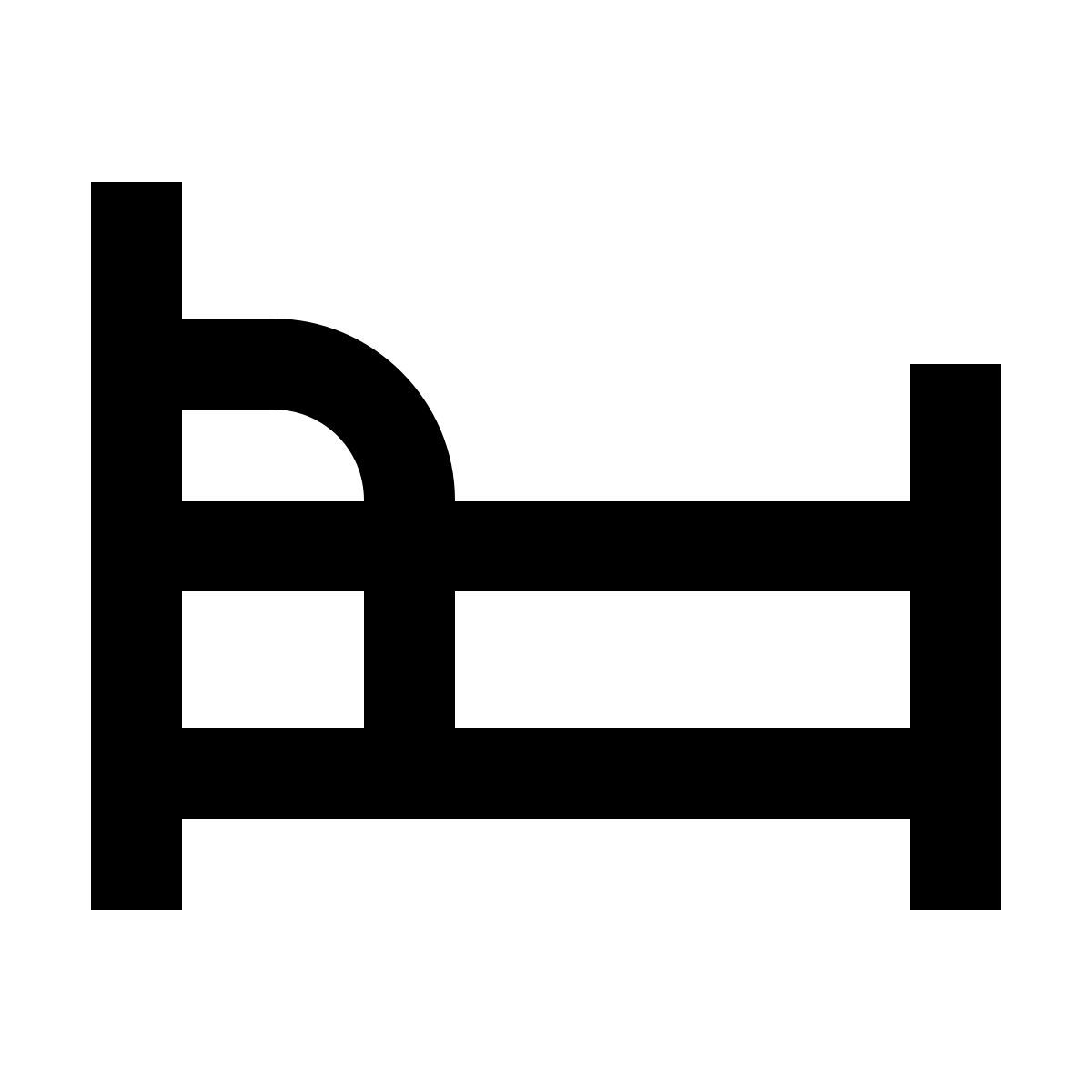 material outlined style 빈 침대 icon