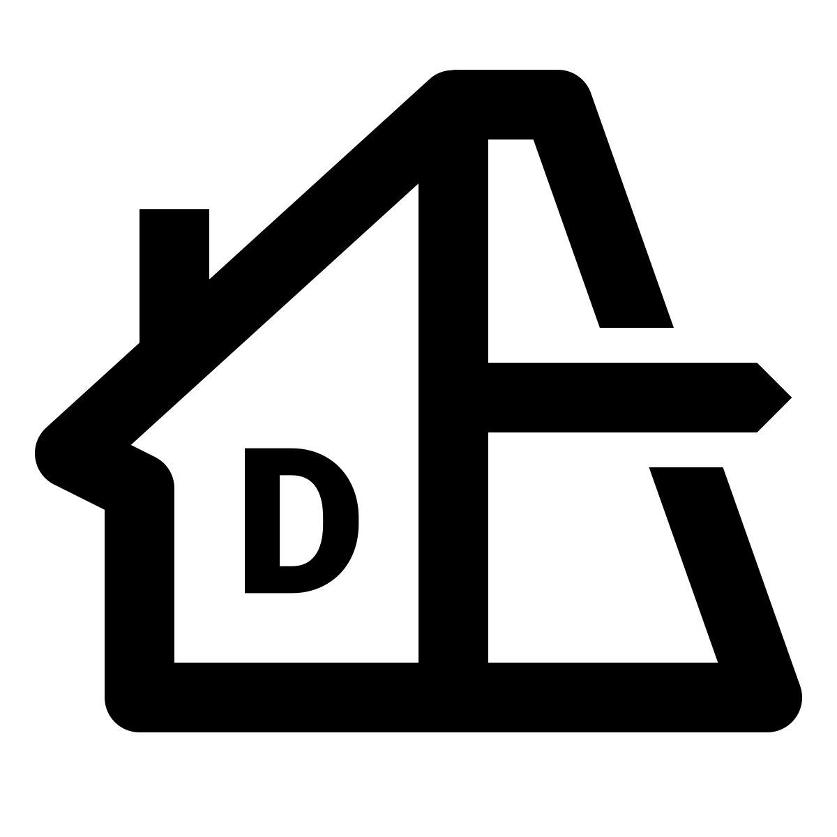 material outlined style energy efficiency d icon