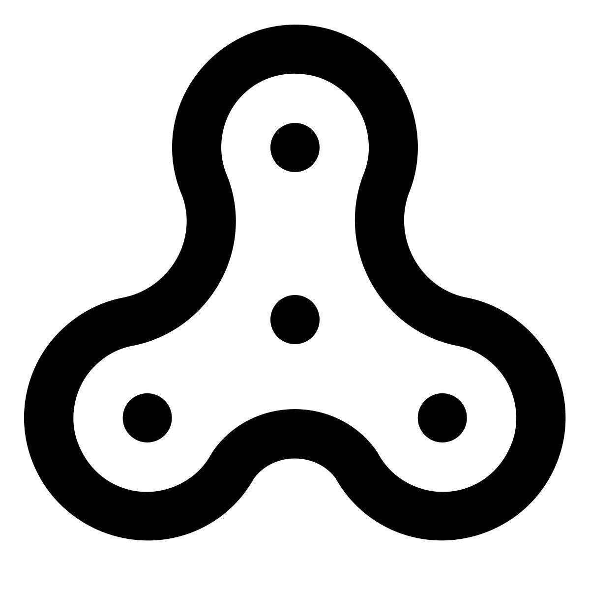 material outlined style fidget spinner icon