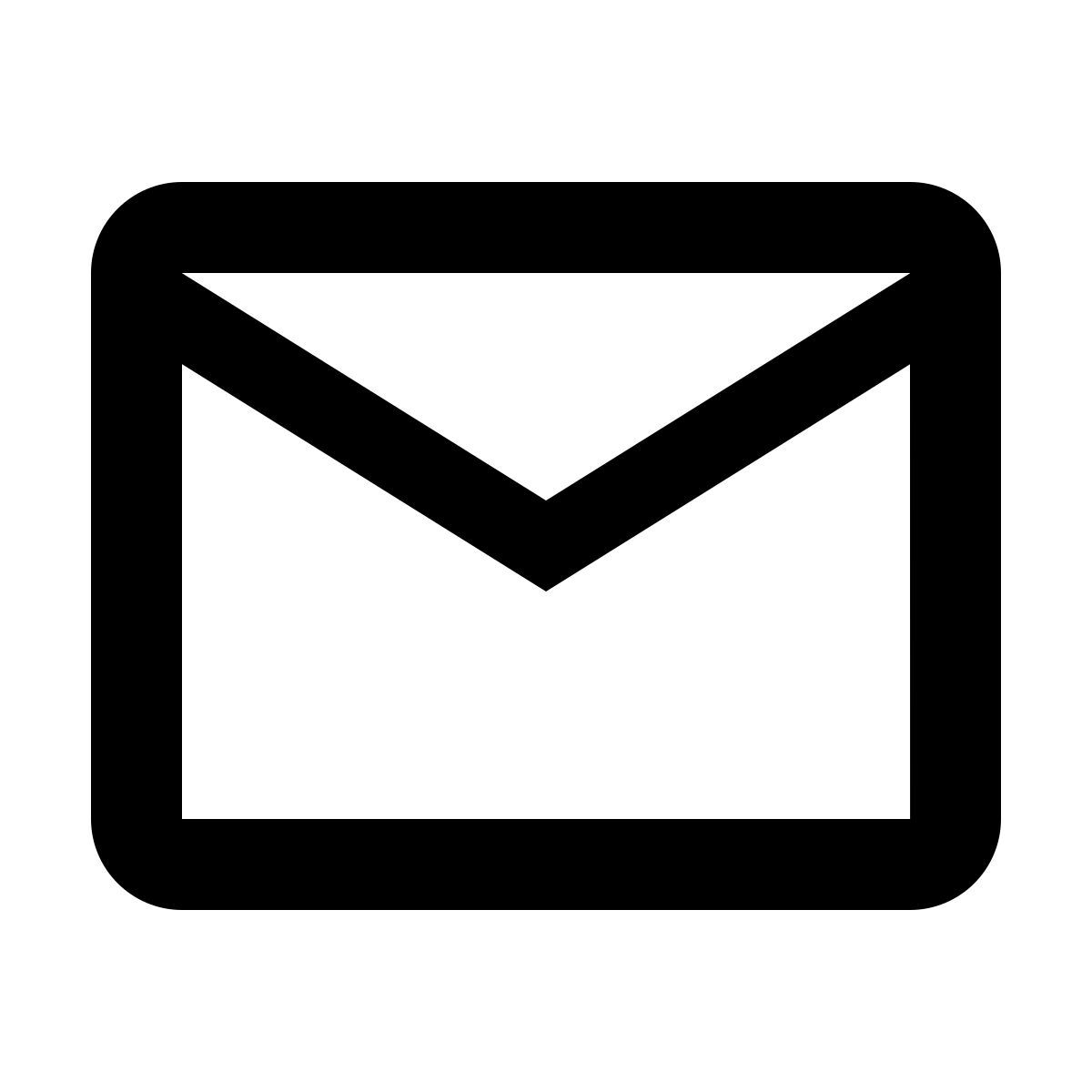 material outlined style envelope icon