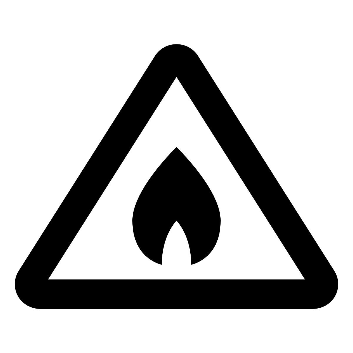 material outlined style peligro de incendio icon