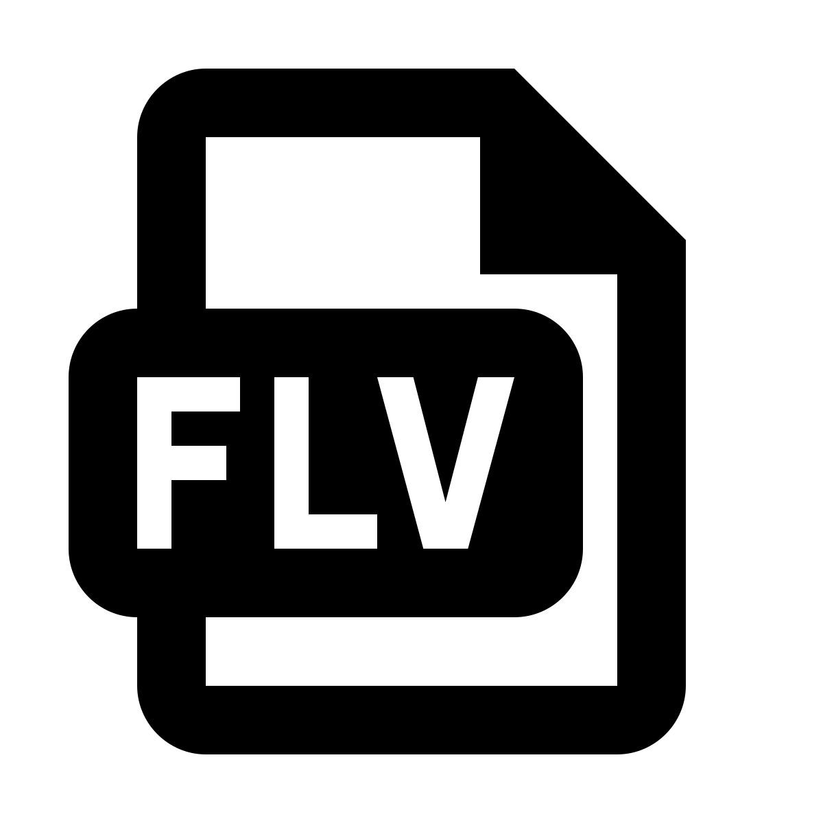 material outlined style flv icon