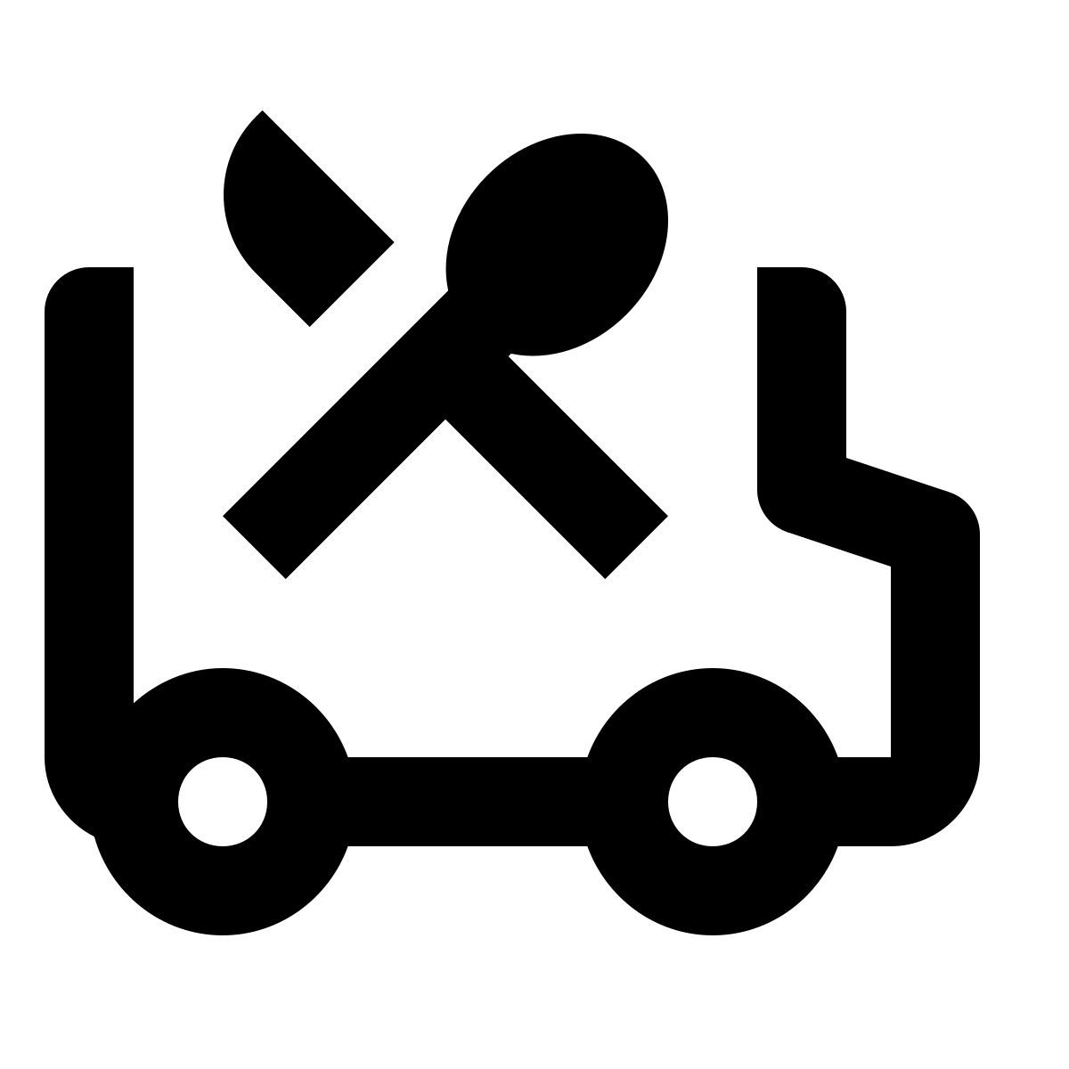 material outlined style camión de comida icon