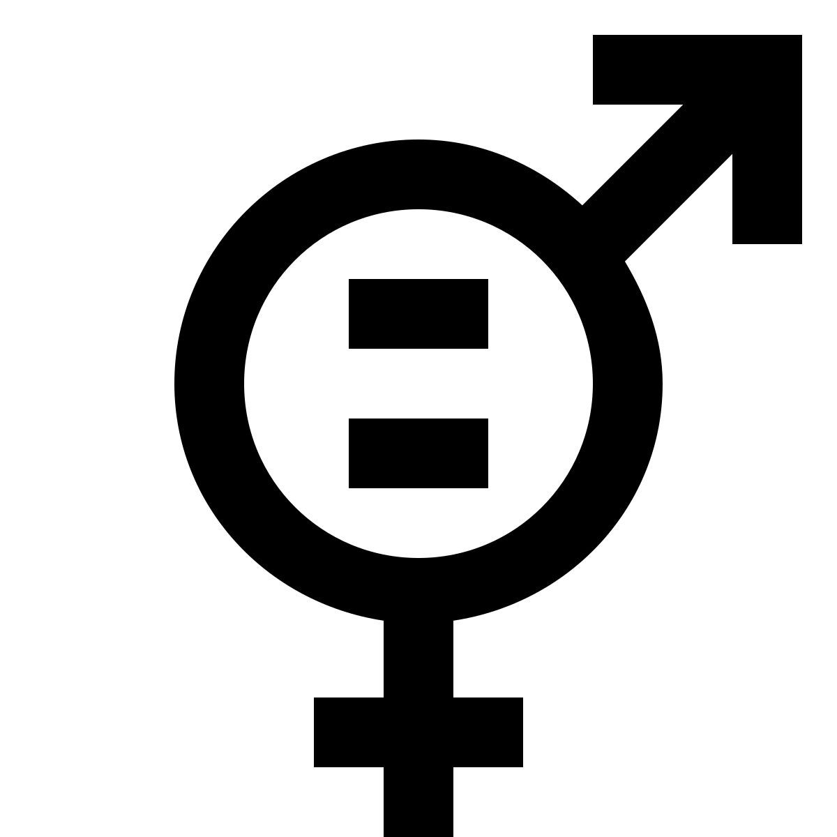 material outlined style gender equality icon