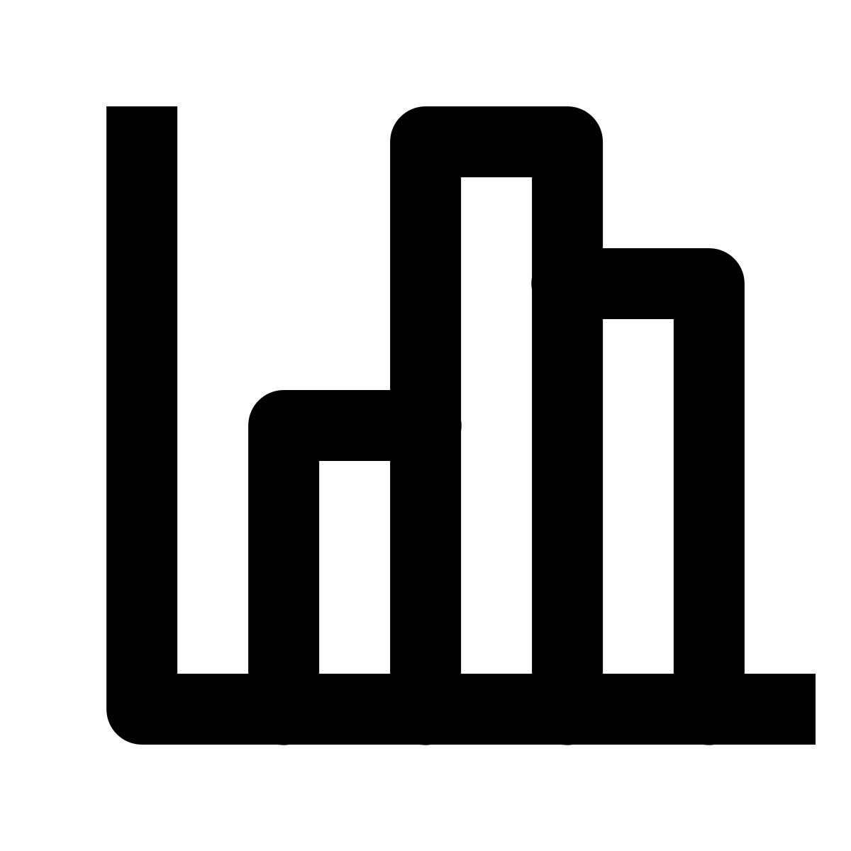 material outlined style graph axes icon